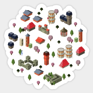 Isometric Asian City Sticker